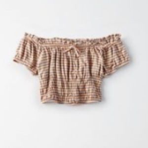 knit cropped off the shoulder top 🤍